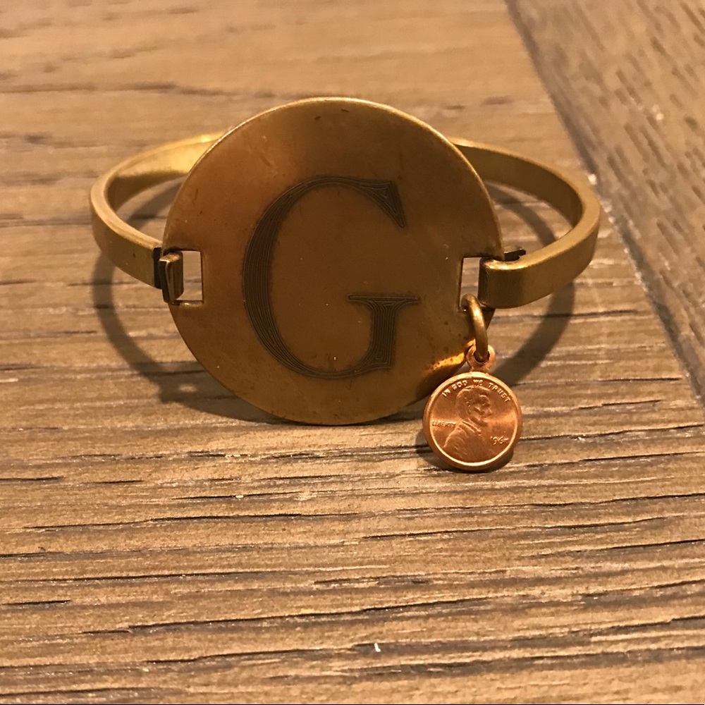 Top Shelf Brass Initial bracelet